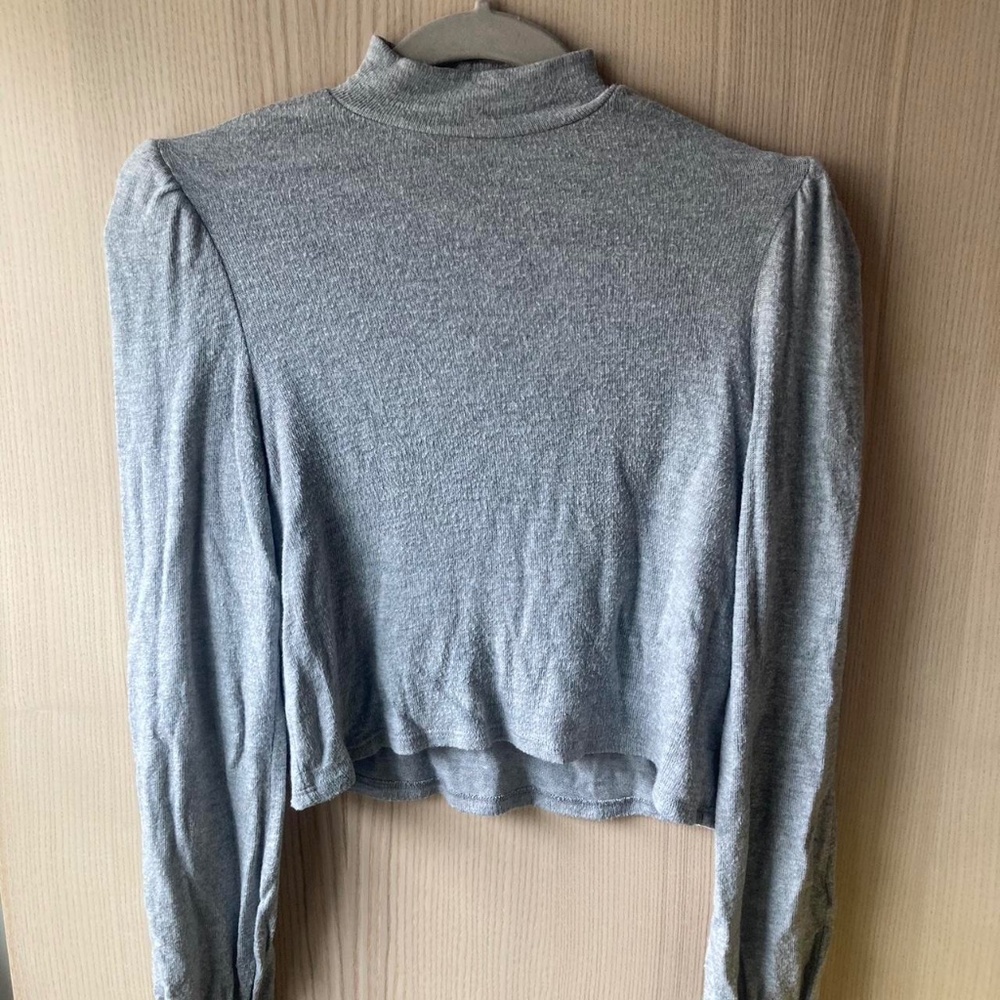 Reformation Gray Mock Neck Sweater